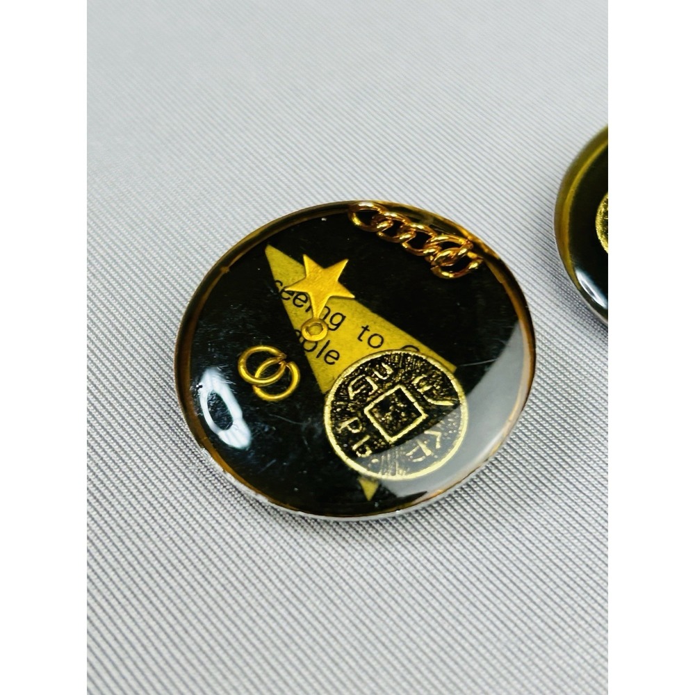 Junktique Large Lucite Buttons With Metal Back Set Of 2